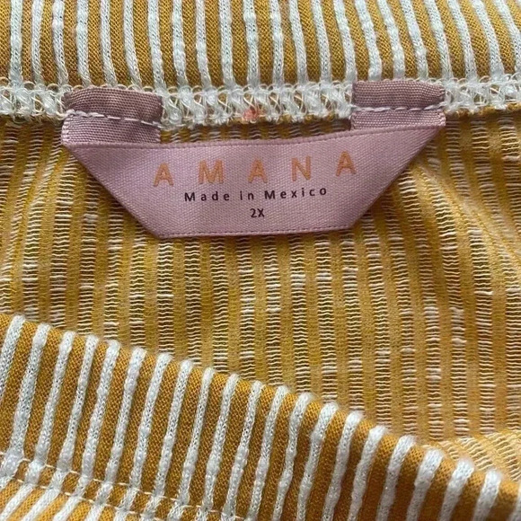 🆕Amana Plus-size Striped Ruffle Hem Pull-On Mid Skirt🆕 - Picture 6 of 7